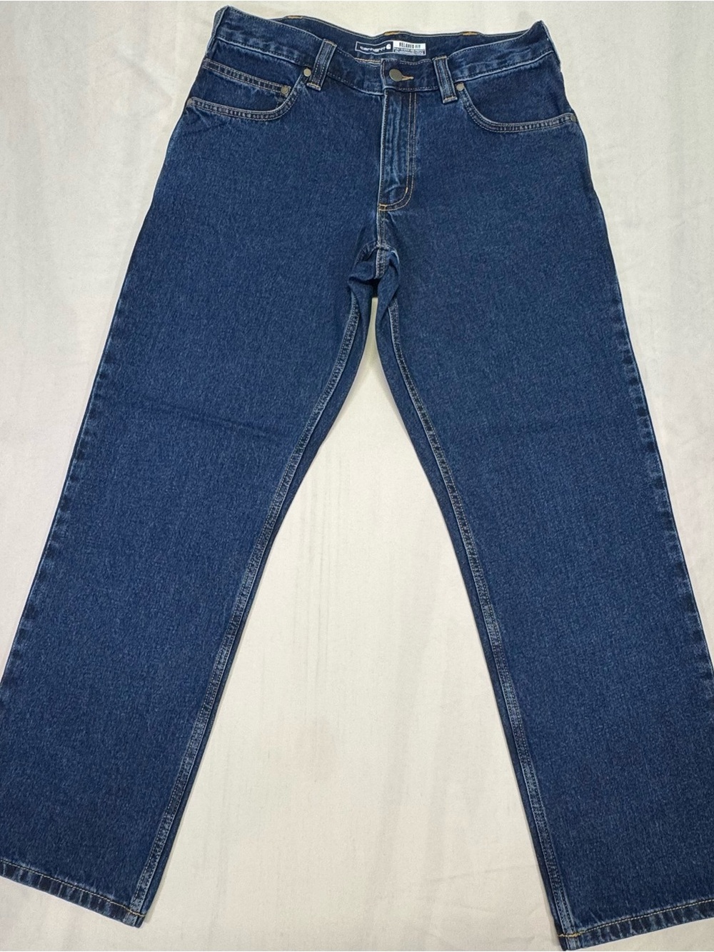 Classic Carhartt Men's Straight Leg Jeans - Dark Blue